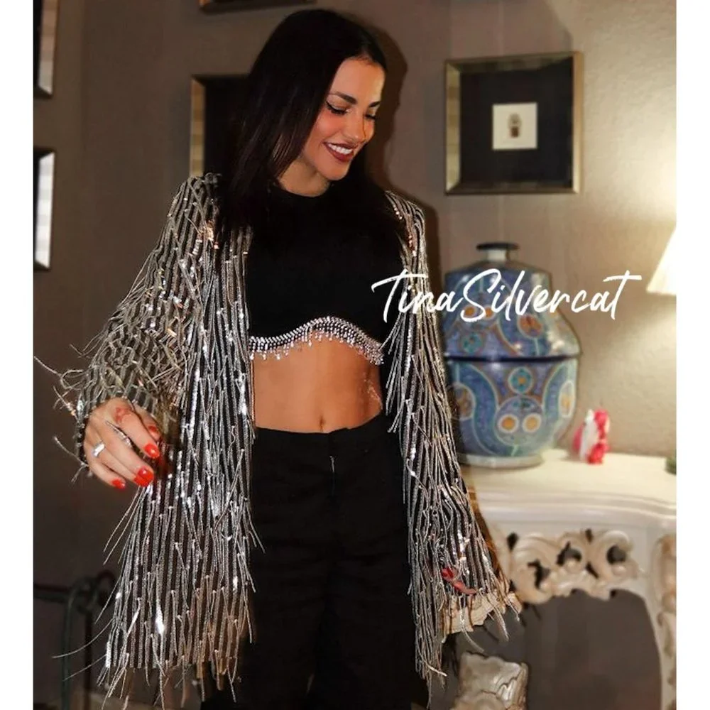Zara fringed sequin